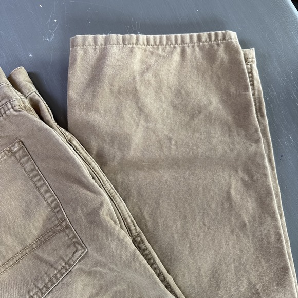 LL Bean Mens Work Pant Cotton 35x33 Canvas Caramel Color‎ Farm Worksite Fishing - Picture 3 of 9